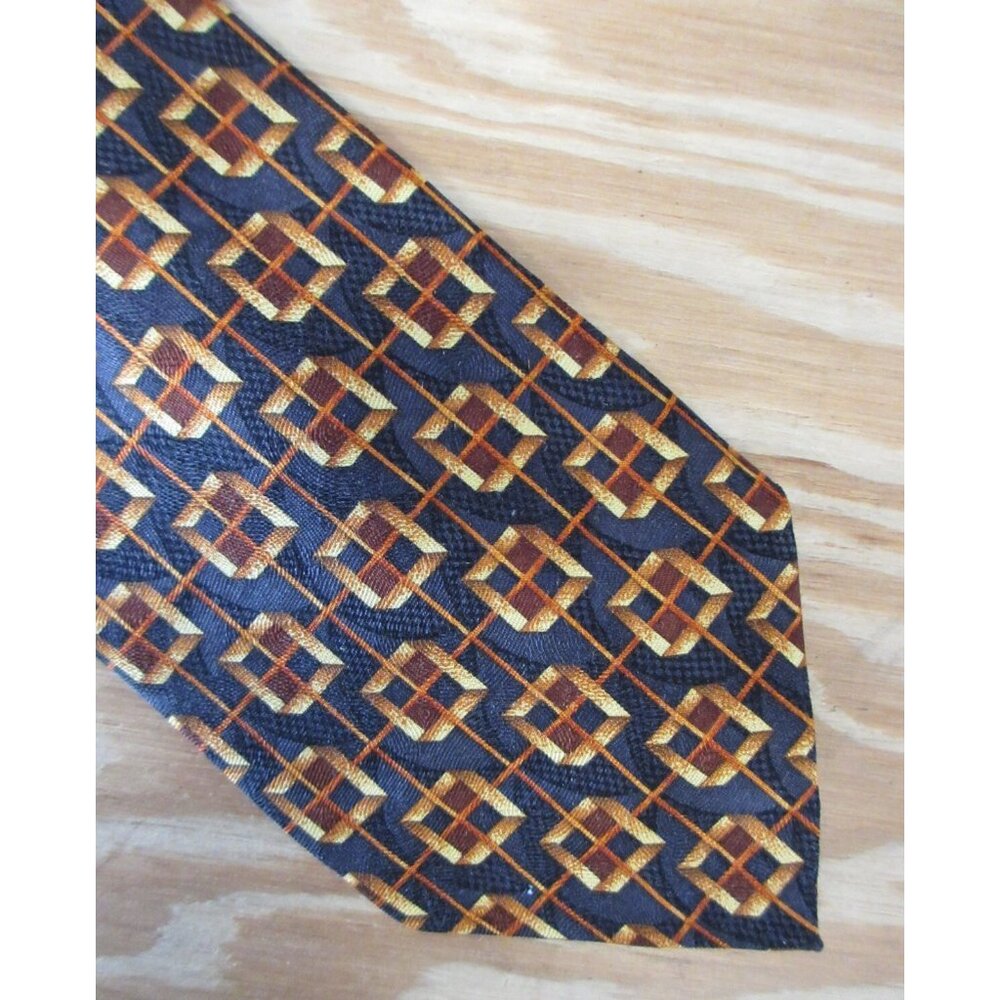 Ermenegildo Zegna Neck Tie Silk Geometric Formal Business Designer
